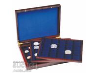 cutie de lux din lemn cu 3 tavi pentru monede - dimensiuni diferite