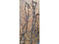 Forged chain, 2 pieces of lot, chain for hearth