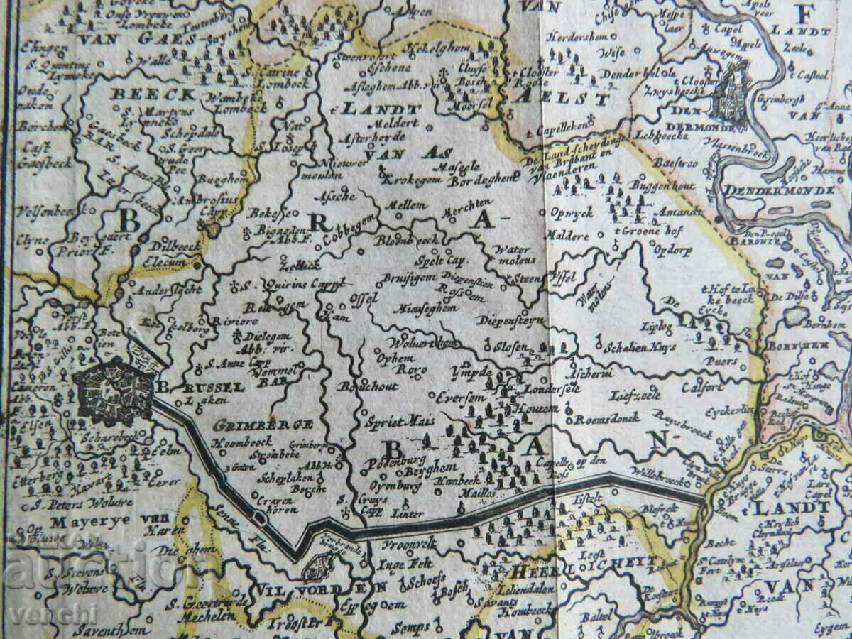Licitație 1725 - Harta unei părți din Franța și Belgia = original +