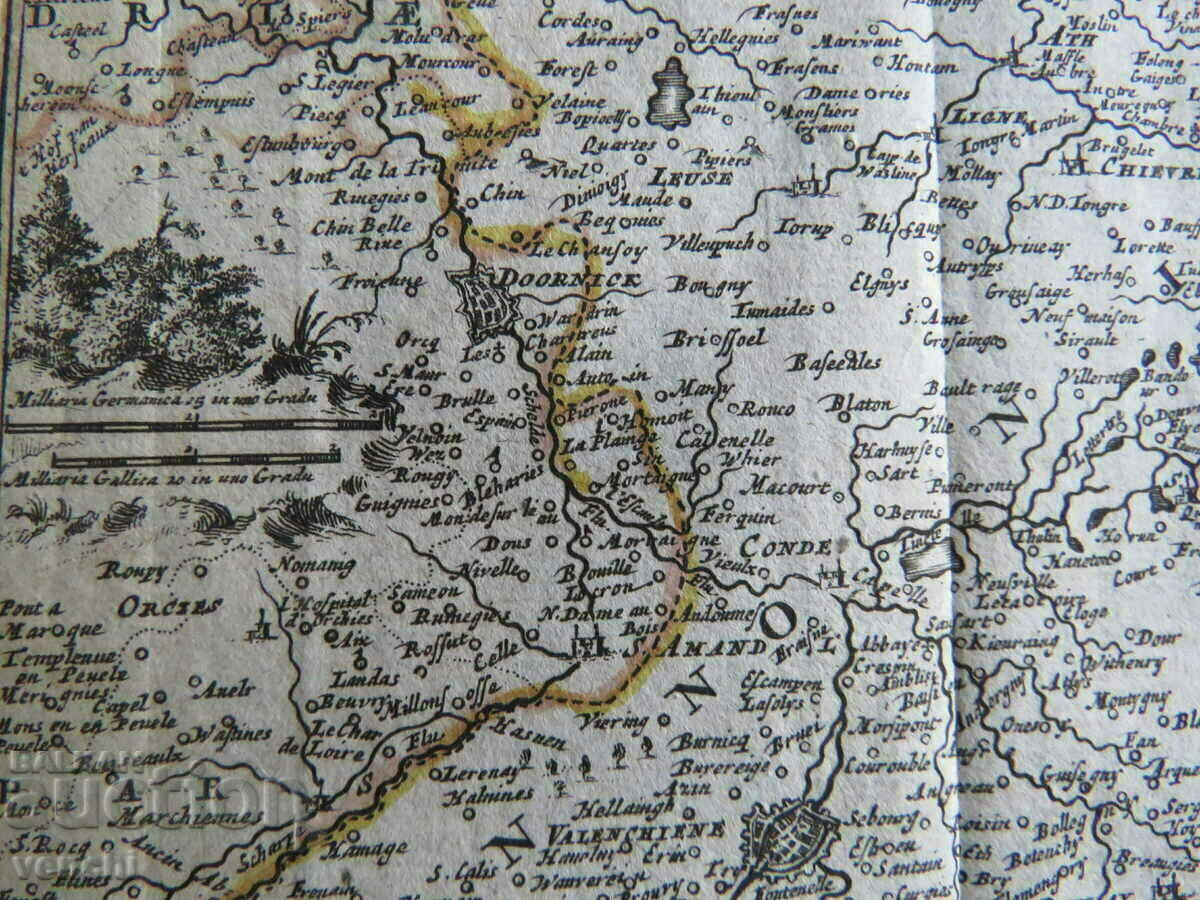 Auction 1725 - Map of 'part of France and Belgium = original + Auction 1725 - Map of 'part of France and Belgium = original +