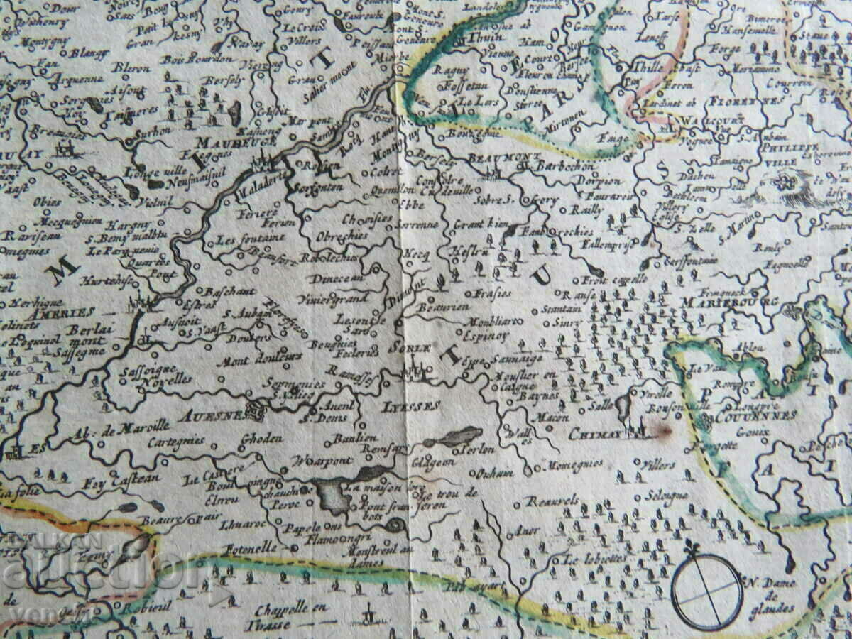 Παράδοση 1725 - Χάρτης του τμήματος της Γαλλίας και του Βελγίου = πρωτότυπο +