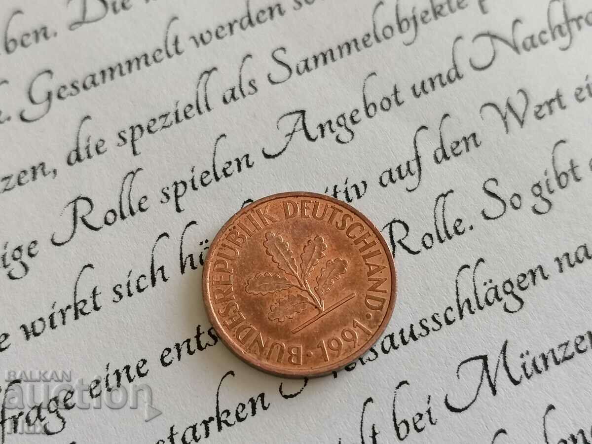 Coin - Germany - 2 Pfennig | 1991; Series D with price 0.65 BGN | € 0.33 Coin - Germany - 2 Pfennig | 1991; Series D with price 0.65 BGN | € 0.33