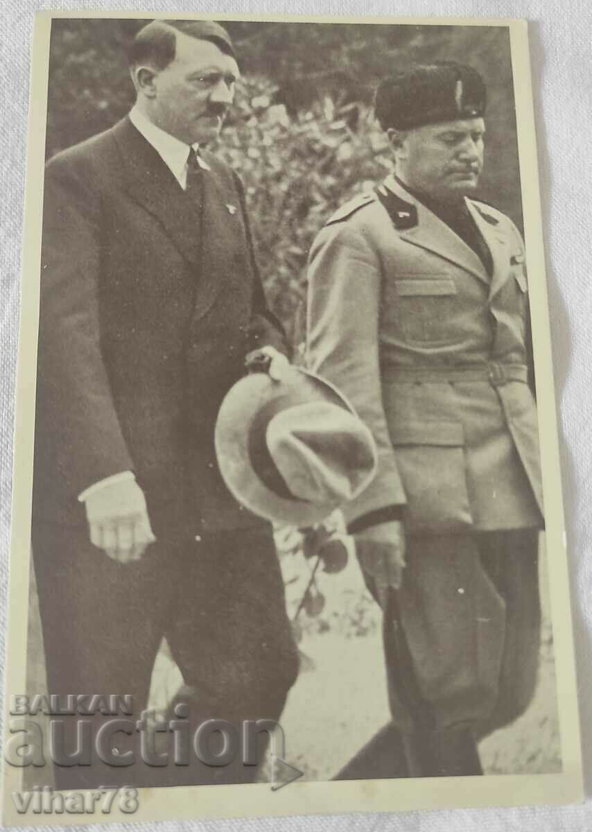 Auction Card with Adolf Hitler and Mussolini Auction Card with Adolf Hitler and Mussolini