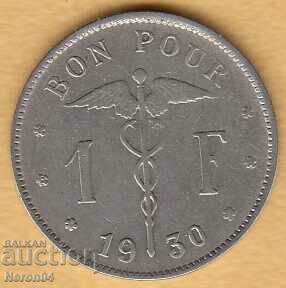 1 franc 1930 (legendă franceză), Belgia