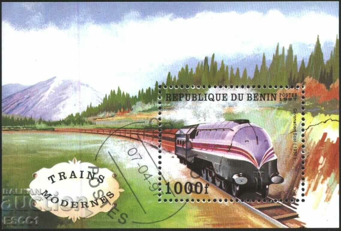 Клеймован блок  Влакове Локомотиви 1997 от Бенин