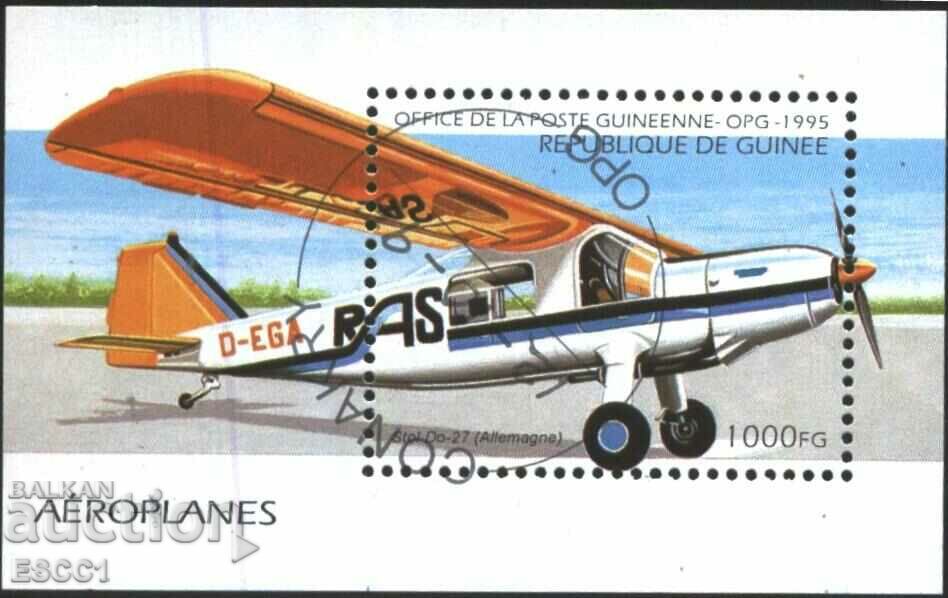 Stamped block Airplanes 1995 from Guinea
