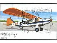 Stamped block Airplanes 1995 from Guinea