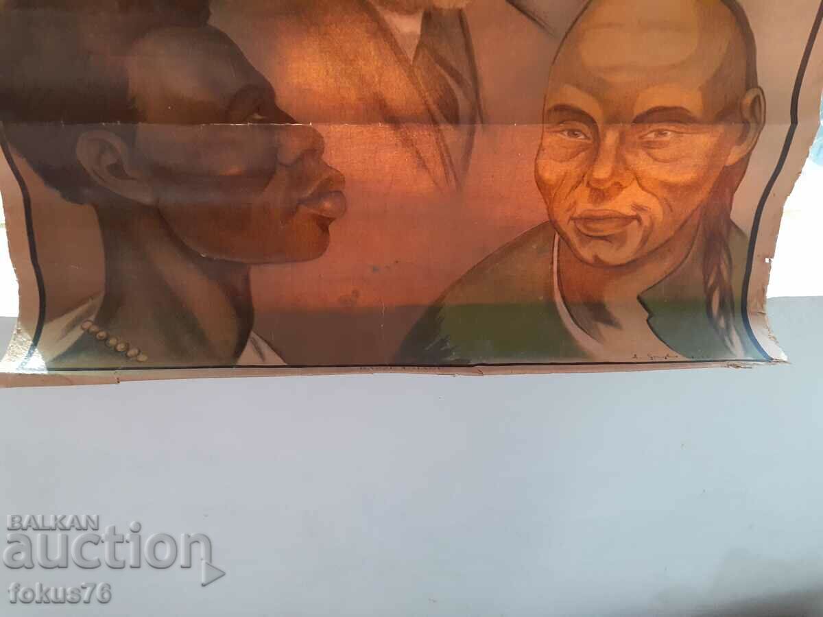 Very old poster anthropological print Human Races 1925. - 6 Very old poster anthropological print Human Races 1925. - 6
