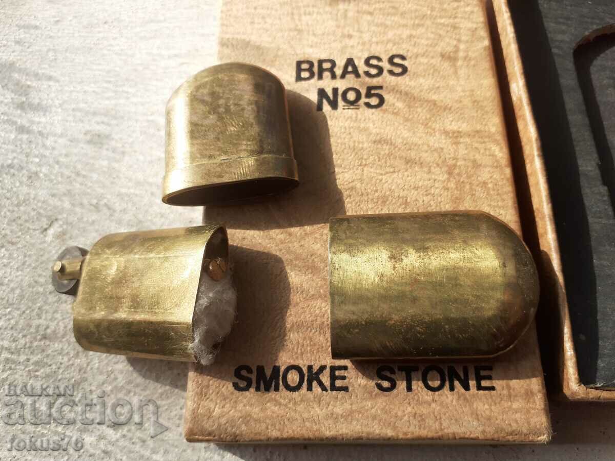 Old collectible Brass #5 petrol lighter - 5 Old collectible Brass #5 petrol lighter - 5