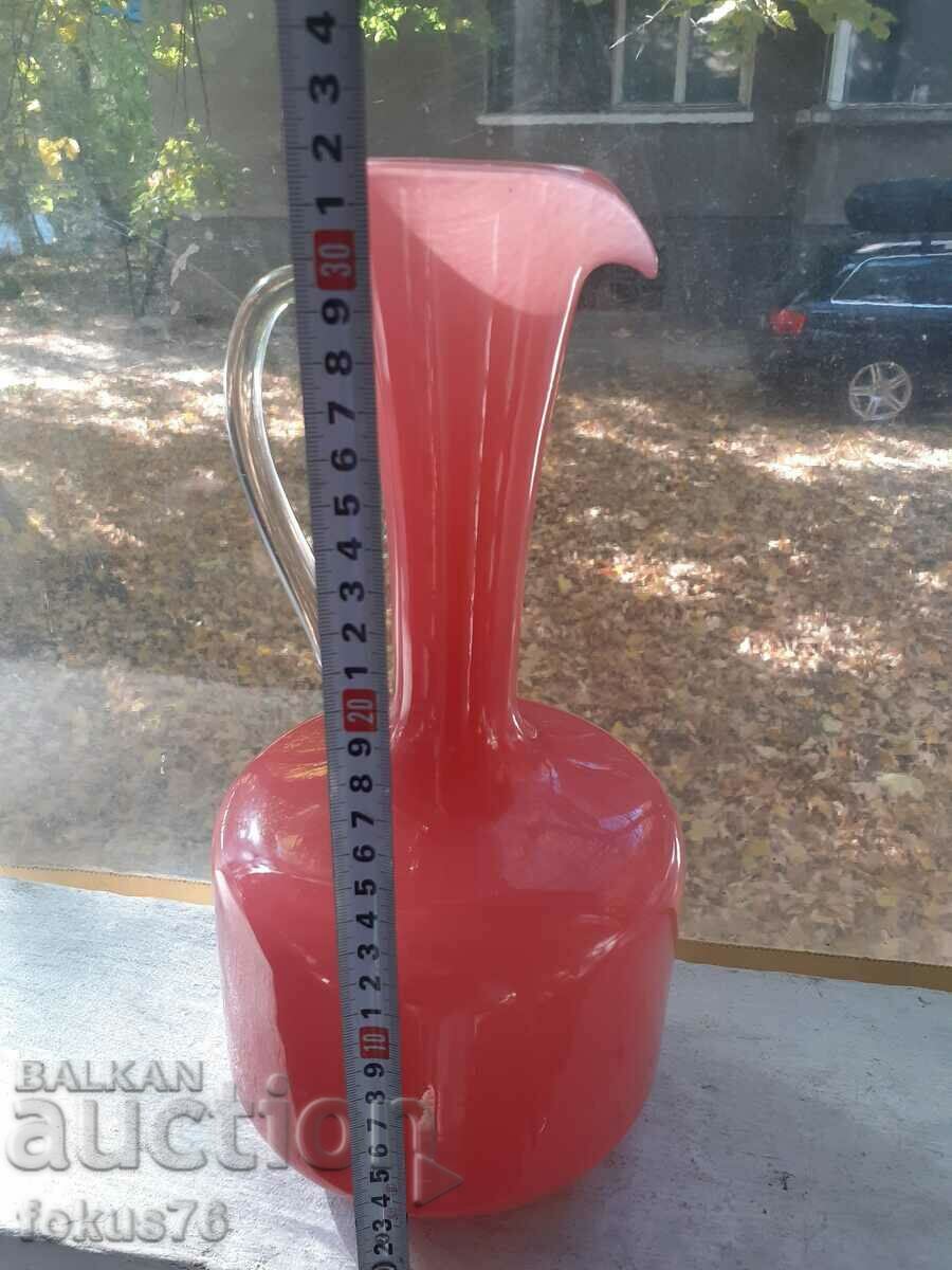 Delivery of Amazing Large Pink Jug Carafe Decanter Opaline Delivery of Amazing Large Pink Jug Carafe Decanter Opaline