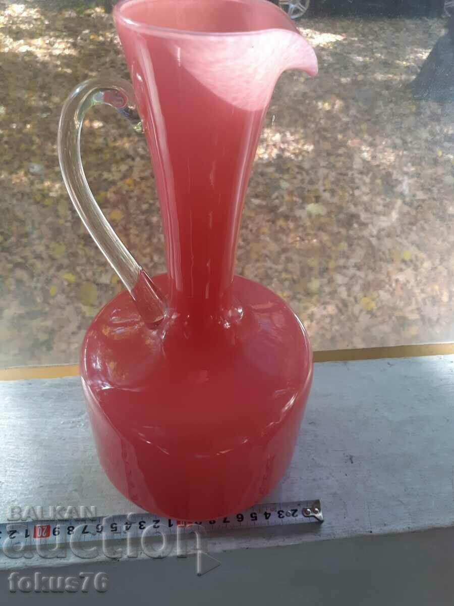 Amazing Large Pink Jug Carafe Decanter Opaline - 5 Amazing Large Pink Jug Carafe Decanter Opaline - 5