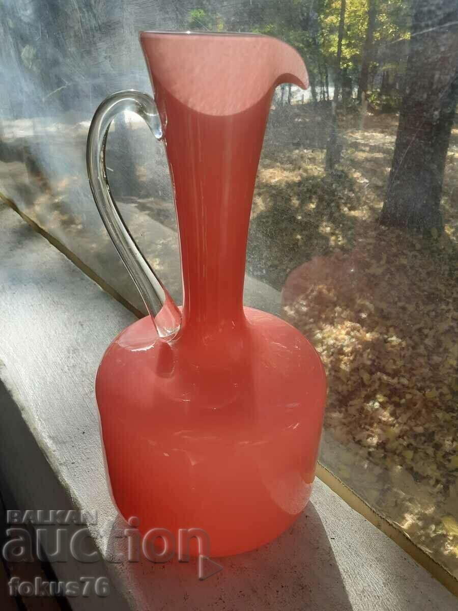 Amazing Large Pink Jug Carafe Decanter Opaline - 7 Amazing Large Pink Jug Carafe Decanter Opaline - 7