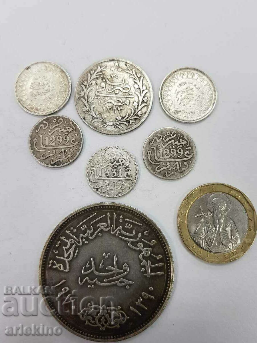 7 τεμ. Ασημένια νομίσματα αραβικής Οθωμανικής Αιγύπτου, κέρμα