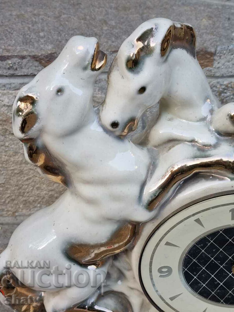 Porcelain clock. Horse sculpture with price 65.00 BGN | € 33.23 Porcelain clock. Horse sculpture with price 65.00 BGN | € 33.23