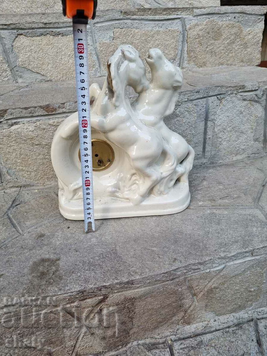 Porcelain clock. Horse sculpture - 5 Porcelain clock. Horse sculpture - 5