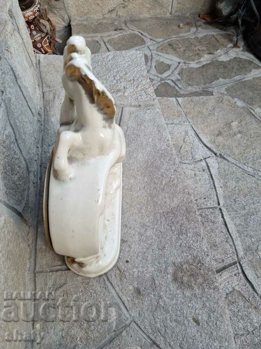 Porcelain clock. Horse sculpture - 7 Porcelain clock. Horse sculpture - 7