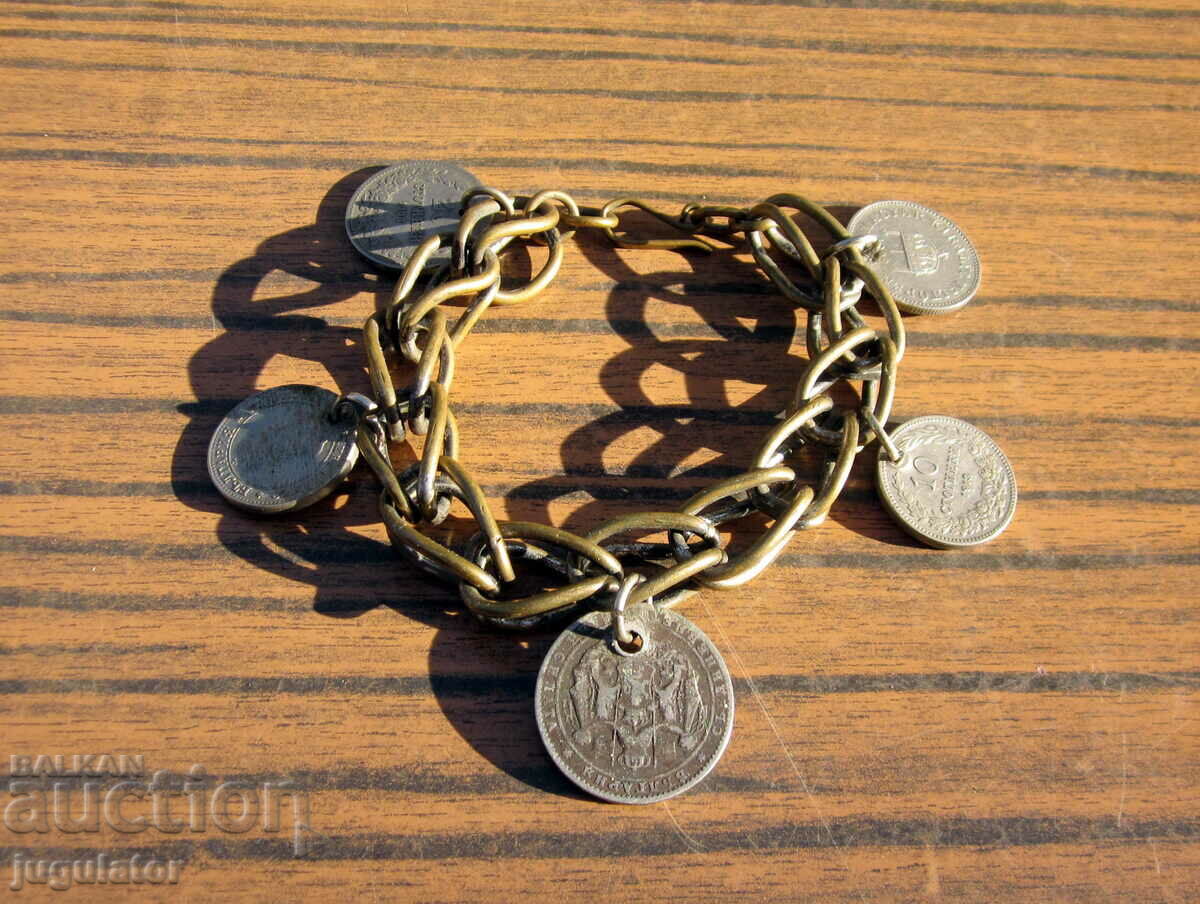 old Bulgarian folk revival bracelet with coins with price 30.00 BGN | € 15.34