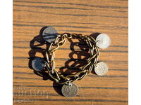 old Bulgarian folk revival bracelet with coins
