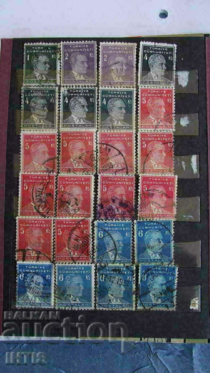 Auction  POSTAGE STAMPS - 212 pcs. Spain; Greece; Denmark; Belgium; Turkey