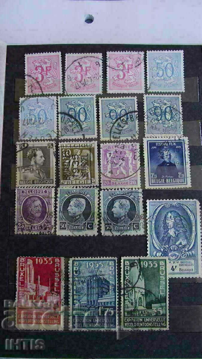 POSTAGE STAMPS - 212 pcs. Spain; Greece; Denmark; Belgium; Turkey - 5