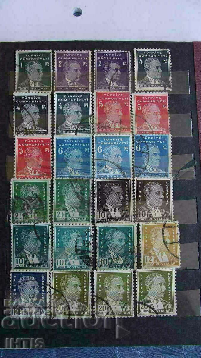 POSTAGE STAMPS - 212 pcs. Spain; Greece; Denmark; Belgium; Turkey