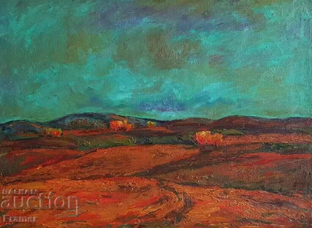 Auction Marin Gogev 1934 - 2005 Large beautiful landscape from 1975 Auction Marin Gogev 1934 - 2005 Large beautiful landscape from 1975