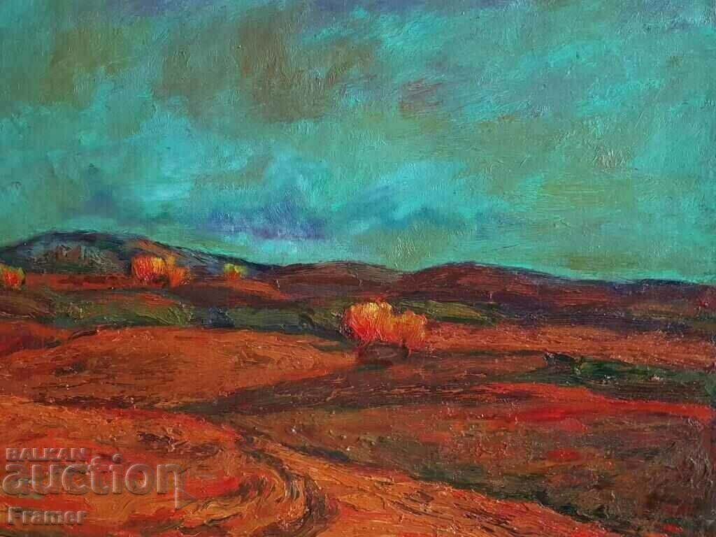 Delivery of Marin Gogev 1934 - 2005 Large beautiful landscape from 1975 Delivery of Marin Gogev 1934 - 2005 Large beautiful landscape from 1975