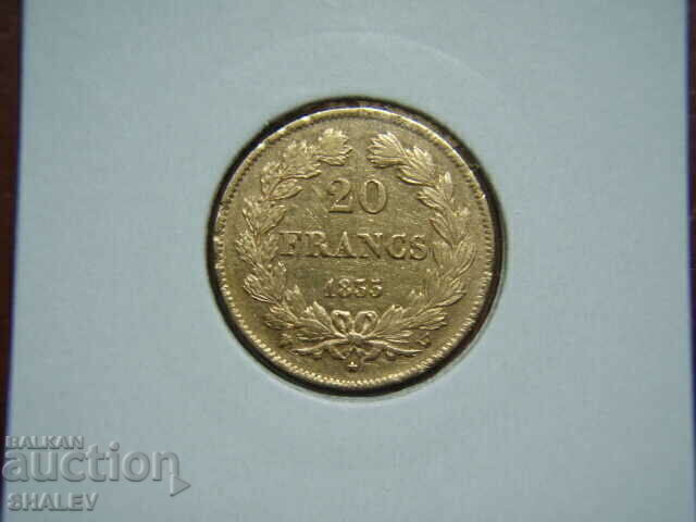 Auction 20 Francs 1835 W France - AU (Gold) Auction 20 Francs 1835 W France - AU (Gold)