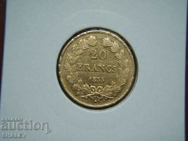Delivery of 20 Francs 1835 W France - AU (Gold) Delivery of 20 Francs 1835 W France - AU (Gold)