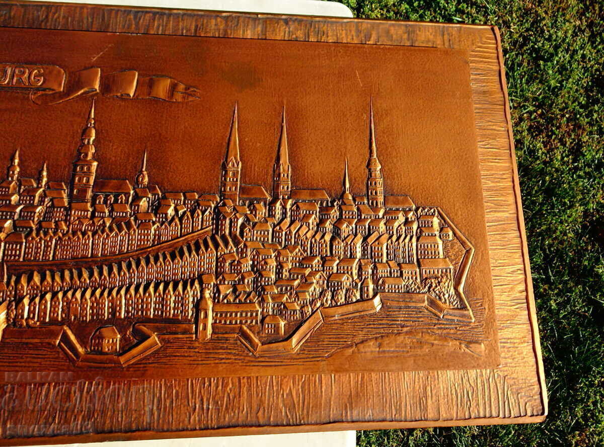 Delivery of Huge copper painting, Hamburg copper panel.