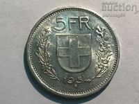 Elveția 5 franci 1954