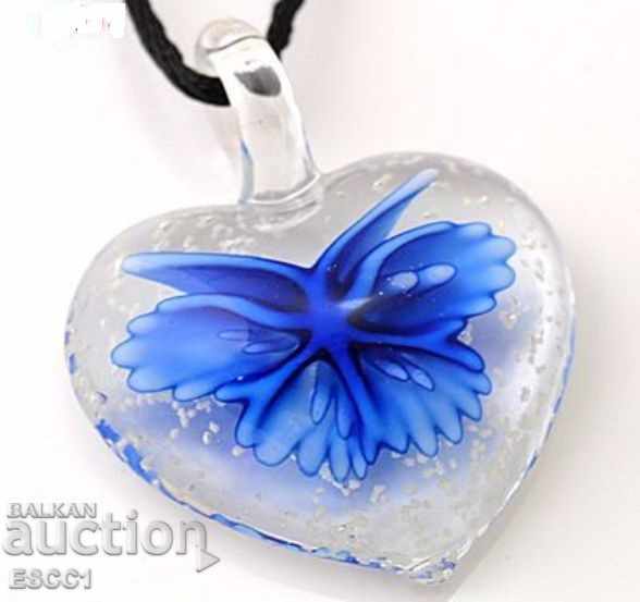 Murano Heart Heart Necklace Pendant