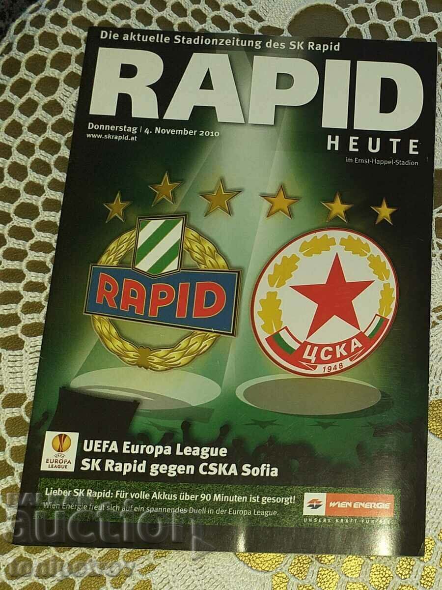 Programul turneelor europene CSKA - Rapid Viena