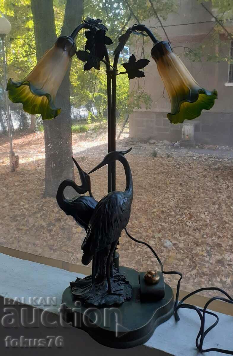 Уникално красива голяма арт лампа фигурална метал алабастър с цена 1390.00 лв. | € 710.70 Уникално красива голяма арт лампа фигурална метал алабастър с цена 1390.00 лв. | € 710.70