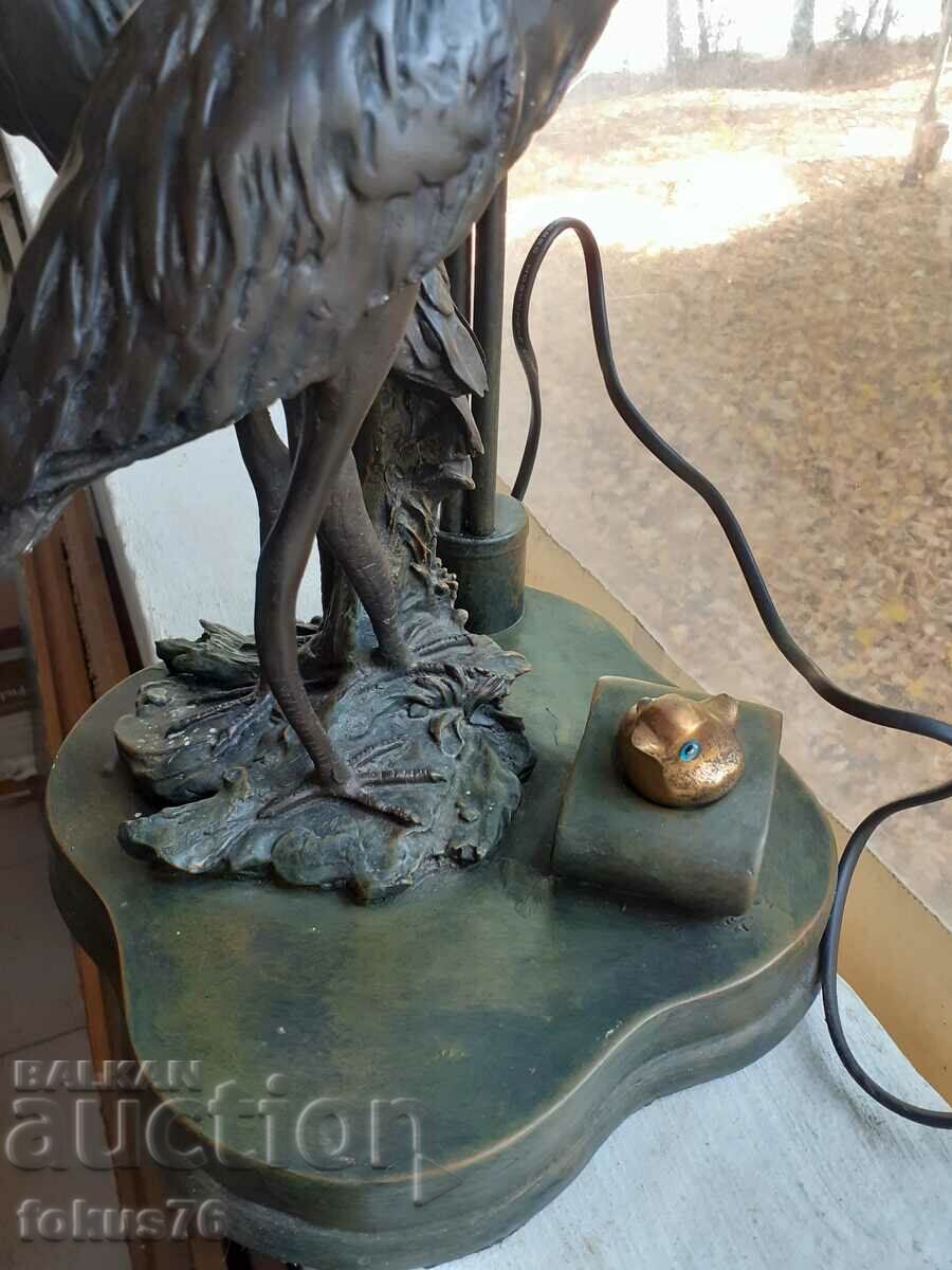 Доставка на Уникално красива голяма арт лампа фигурална метал алабастър Доставка на Уникално красива голяма арт лампа фигурална метал алабастър