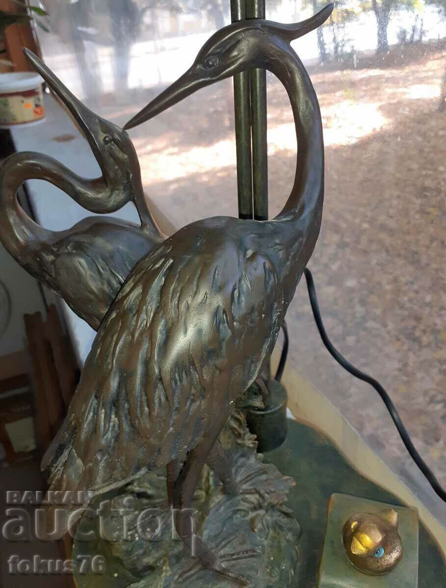 Lampă de artă mare, unică și frumoasă, alabastru metalic - 6 Lampă de artă mare, unică și frumoasă, alabastru metalic - 6
