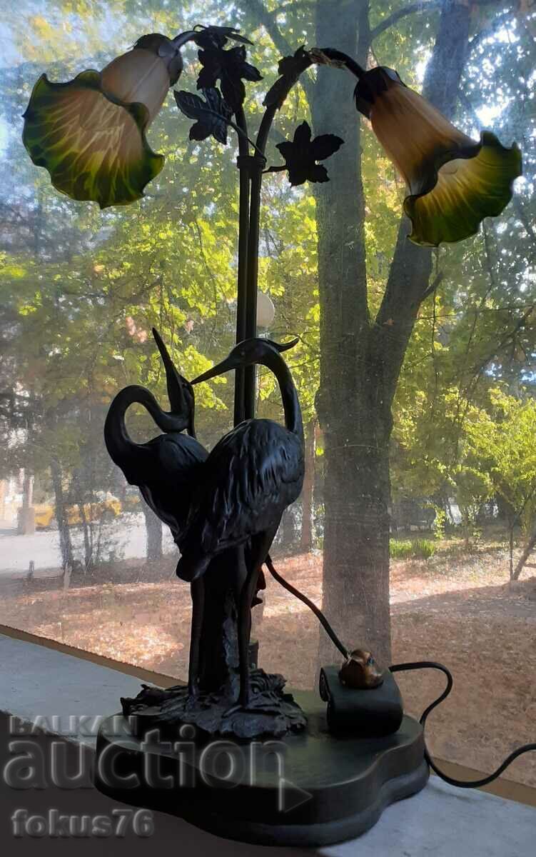 Lampă de artă mare, unică și frumoasă, alabastru metalic Lampă de artă mare, unică și frumoasă, alabastru metalic