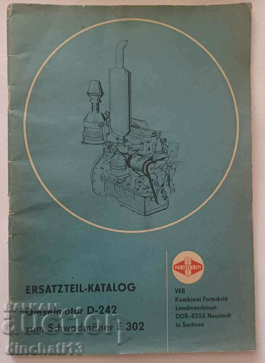 Ersatzteilkatalog Dieselmotor D 242 zum Schwadmäher E 302