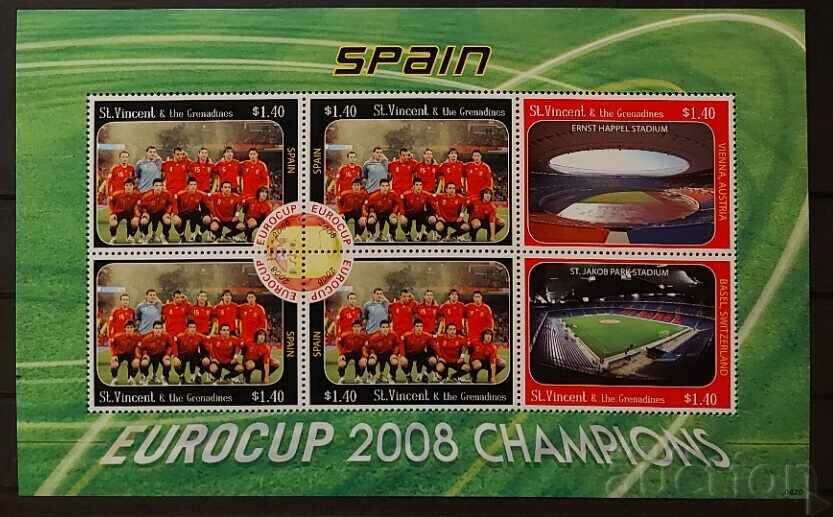 Saint Vincent and the Grenadines 2008 Sports/Soccer Spain Block MNH