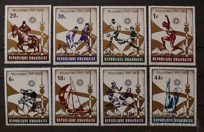 Руанда 1972 Спорт/Футбол/Коне/Кораби/Лодки MNH