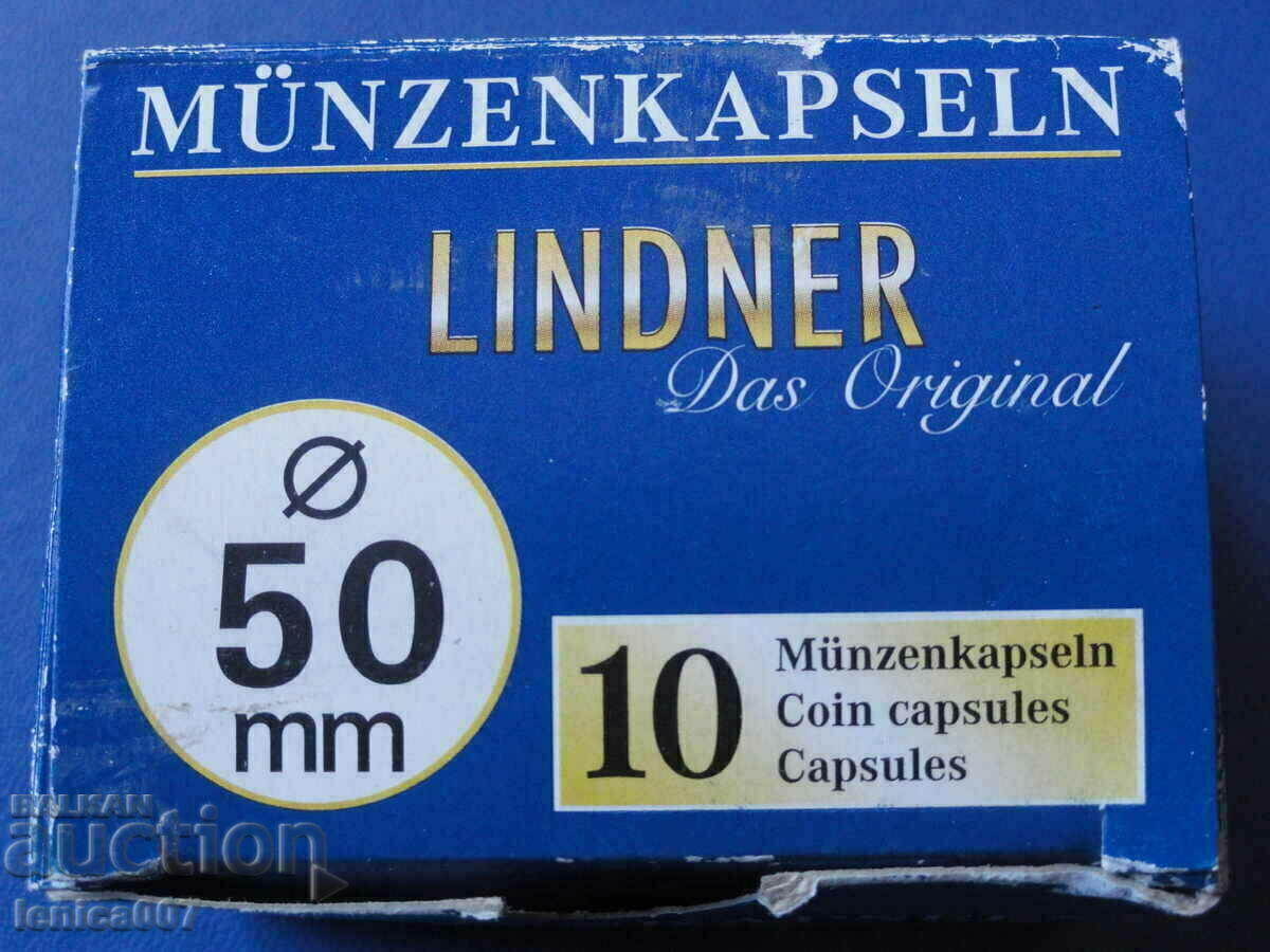 Капсули за монети Lindner - 50 mm (10 бр.) R