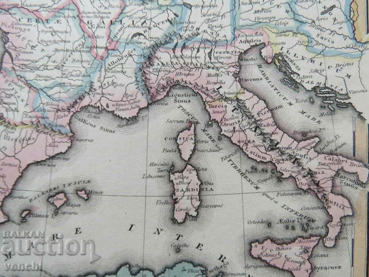 1819 - Harta Imperiului Roman - vest - original + - 5