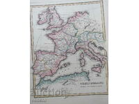 1819 - Карта на Римска империя - запад - оригинал +