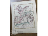 1819 - Χάρτης της Ρωμαϊκής Αυτοκρατορίας - δυτικός - πρωτότυπος +