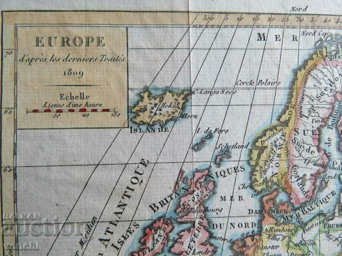 1809 - Harta Europei = original + cu preț € 49.99 | 97.77 BGN