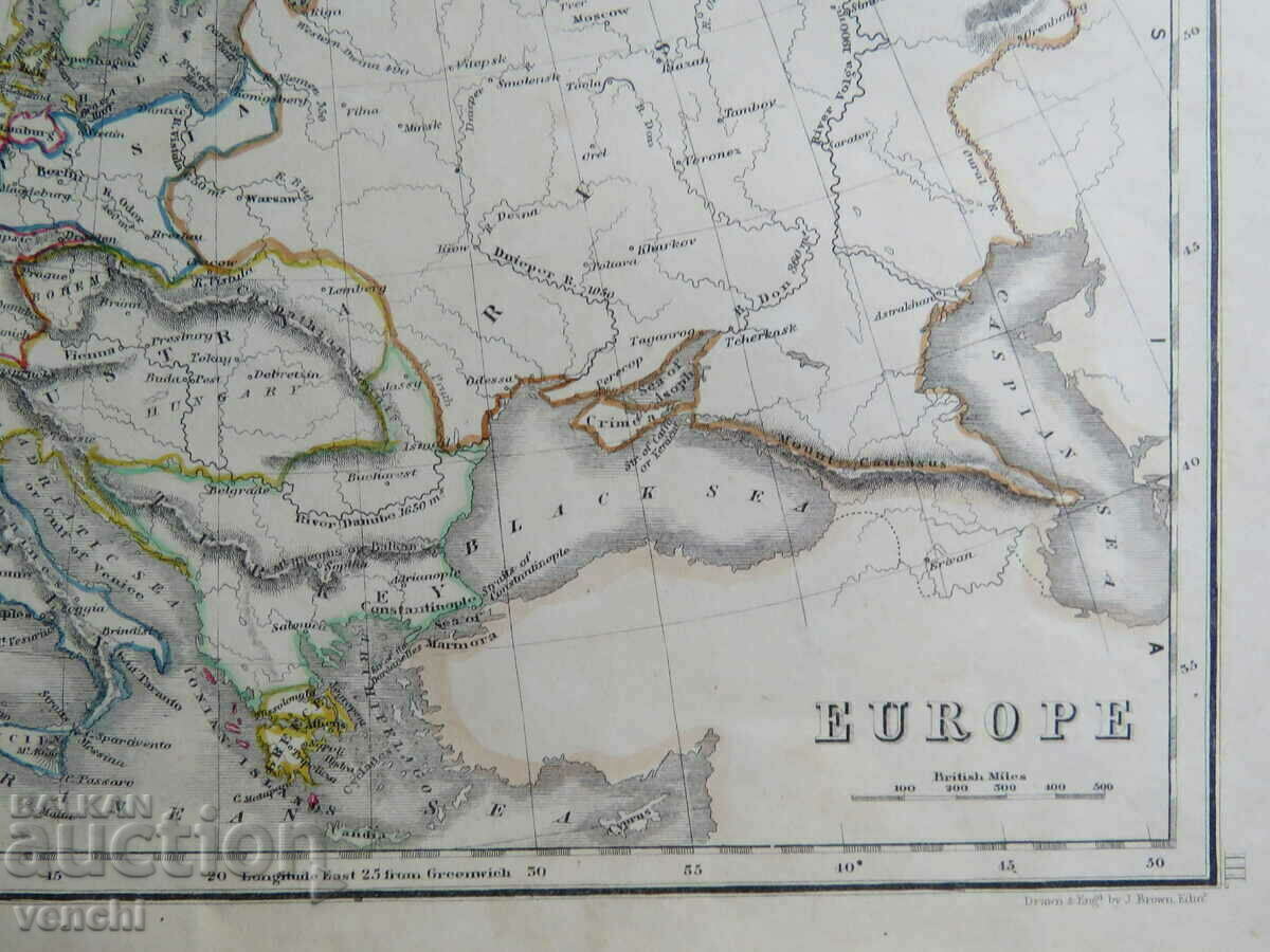 Secolul al XIX-lea - Harta Europei = original + cu preț € 39.99 | 78.21 BGN