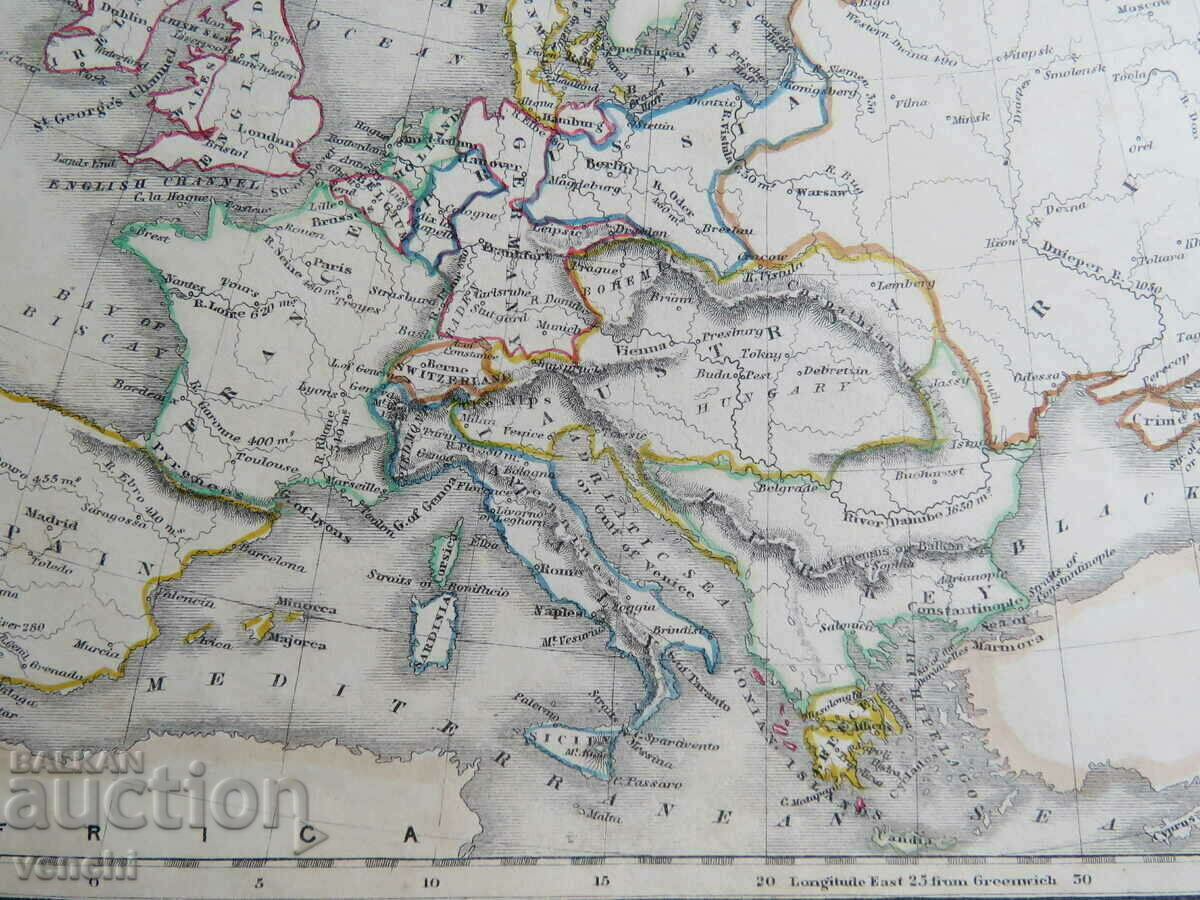 Auction 19th century - Map of Europe = original + Auction 19th century - Map of Europe = original +