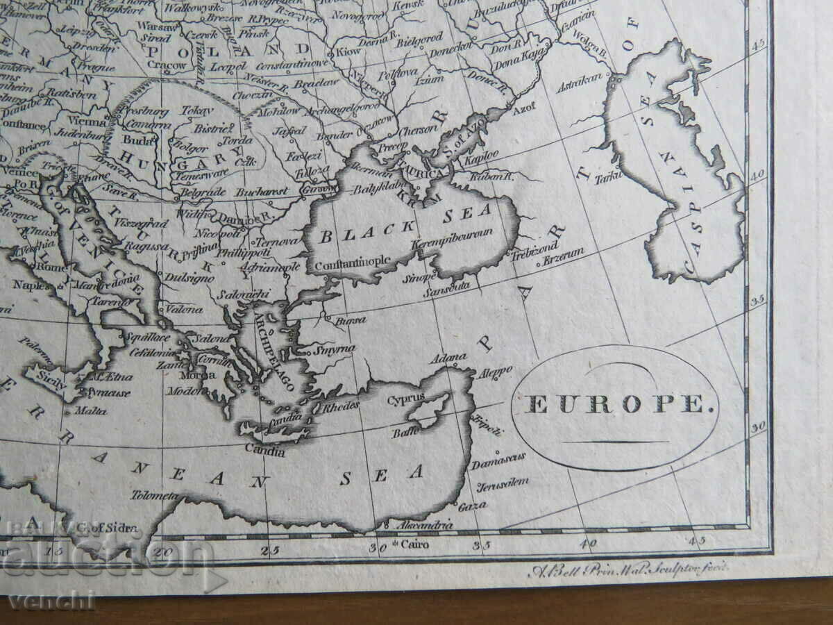 Secolul al XIX-lea - Harta Europei = original + cu preț € 39.99 | 78.21 BGN