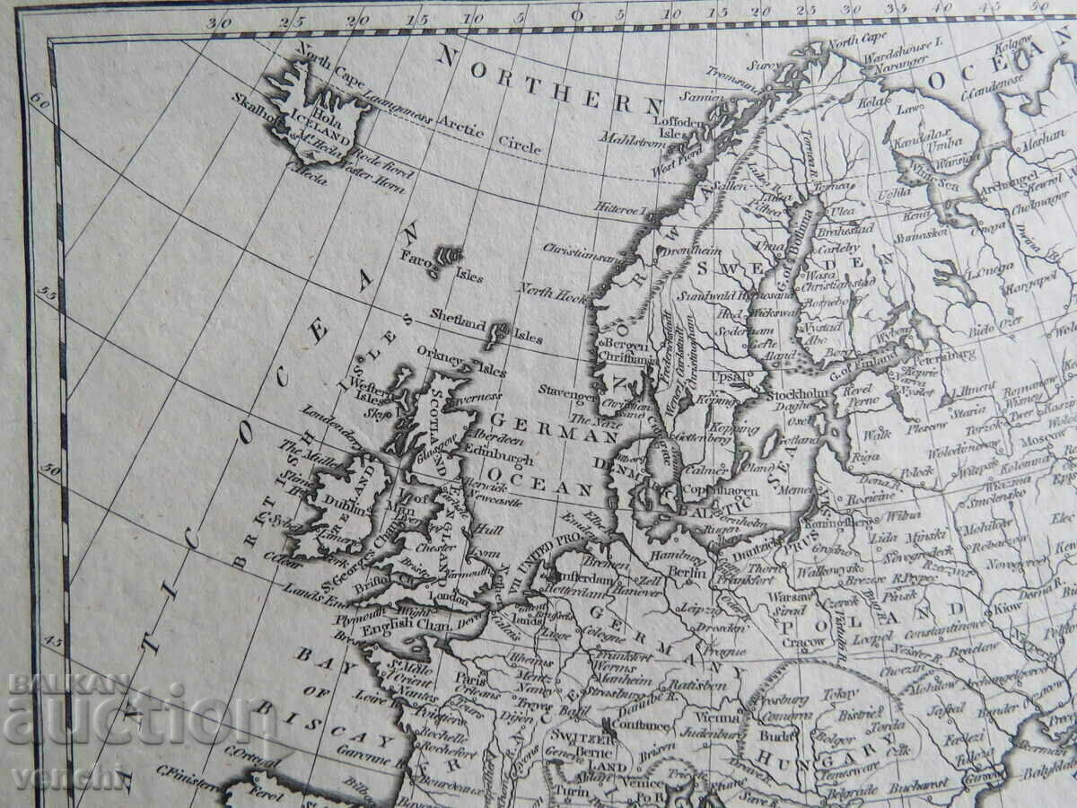 Auction 19th century - Map of Europe = original + Auction 19th century - Map of Europe = original +