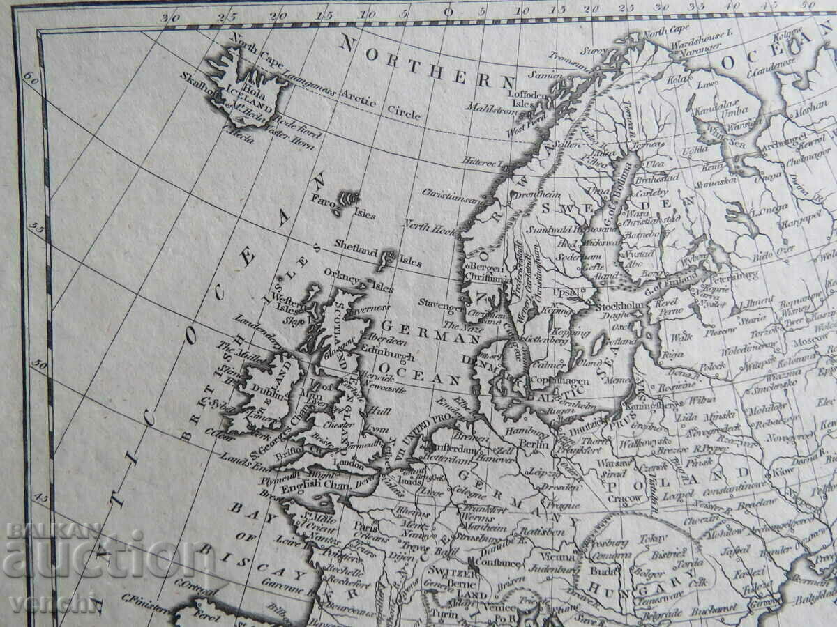 Licitație Secolul al XIX-lea - Harta Europei = original +